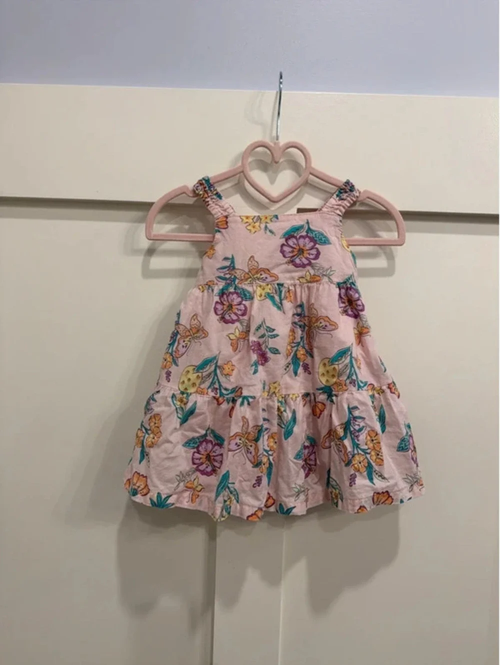 Carter's Baby Girl Floral Dress 12M Pink Sleeveless Sundress